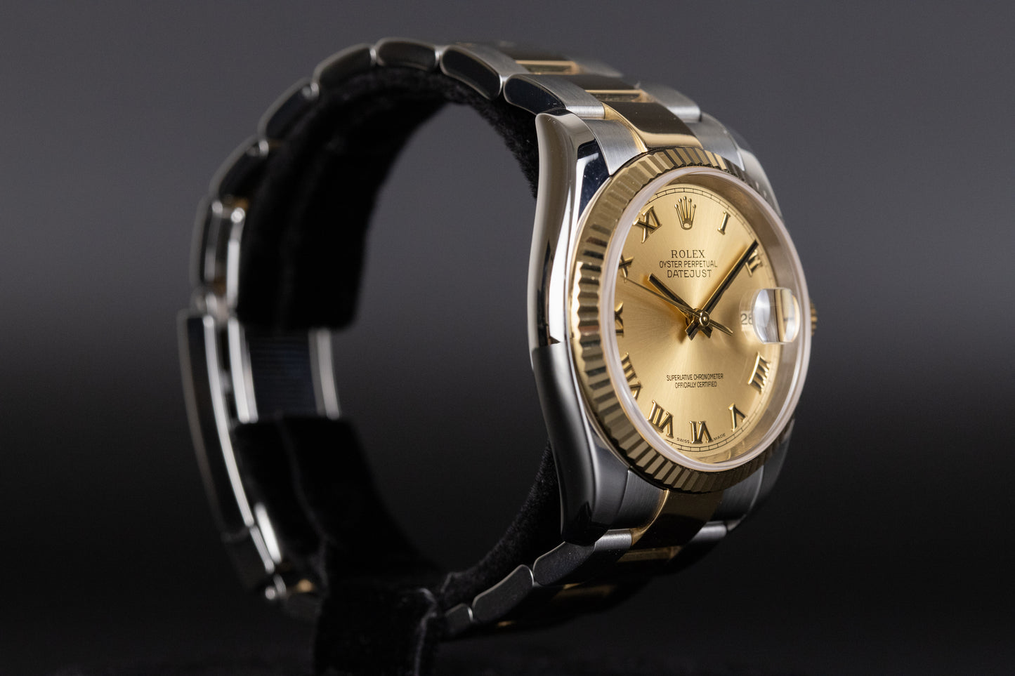 Rolex 116233 Datejust 36 SS/YG Champagne Roman Numeral Dial