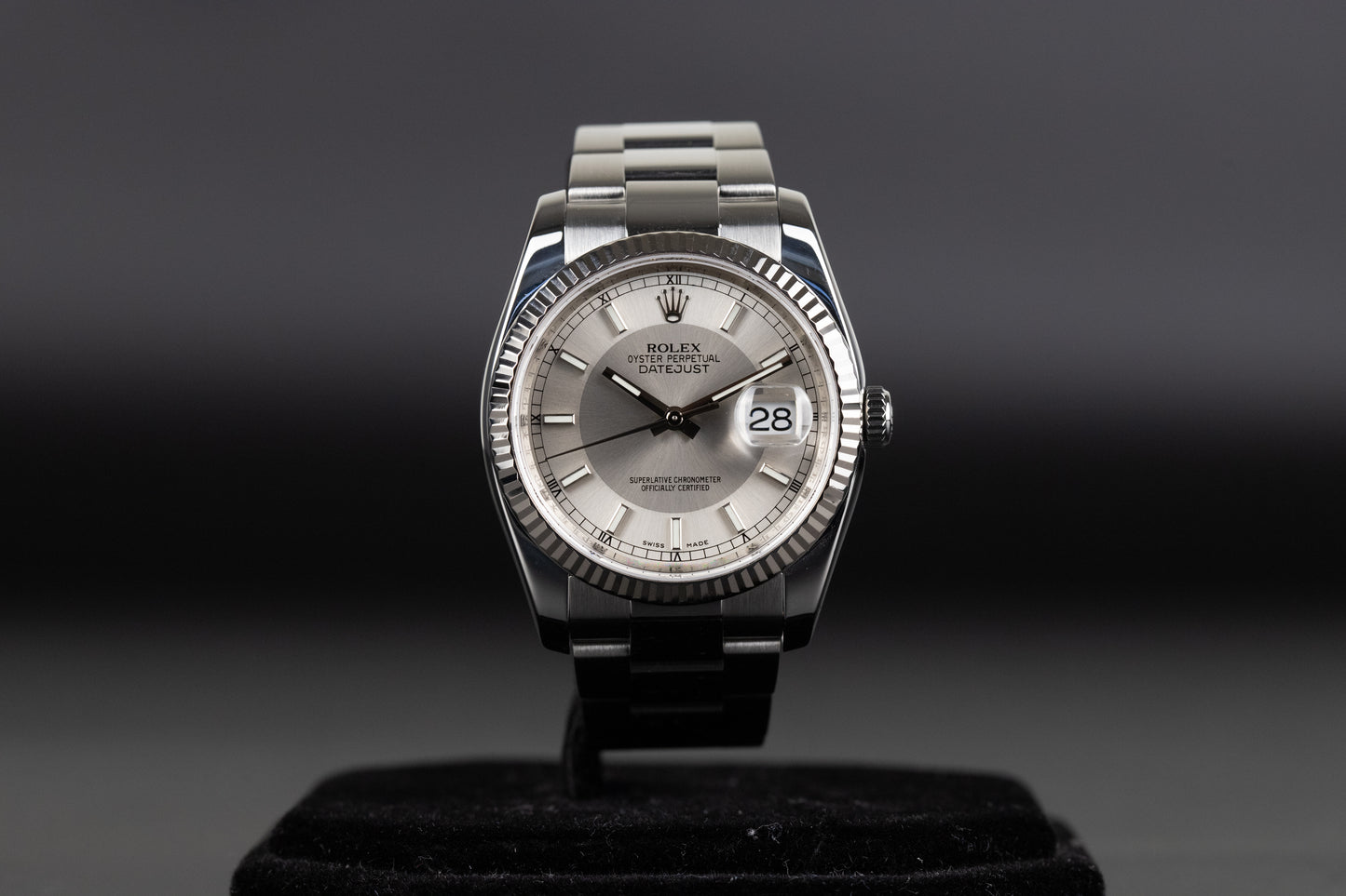 Rolex 116234 Datejust 36 Steel Rare Tuxedo Dial