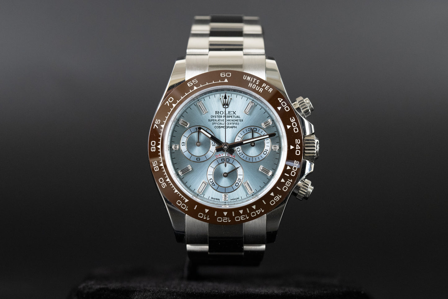Rolex 116506 Daytona Platinum Ceramic Baguette Diamond Dial