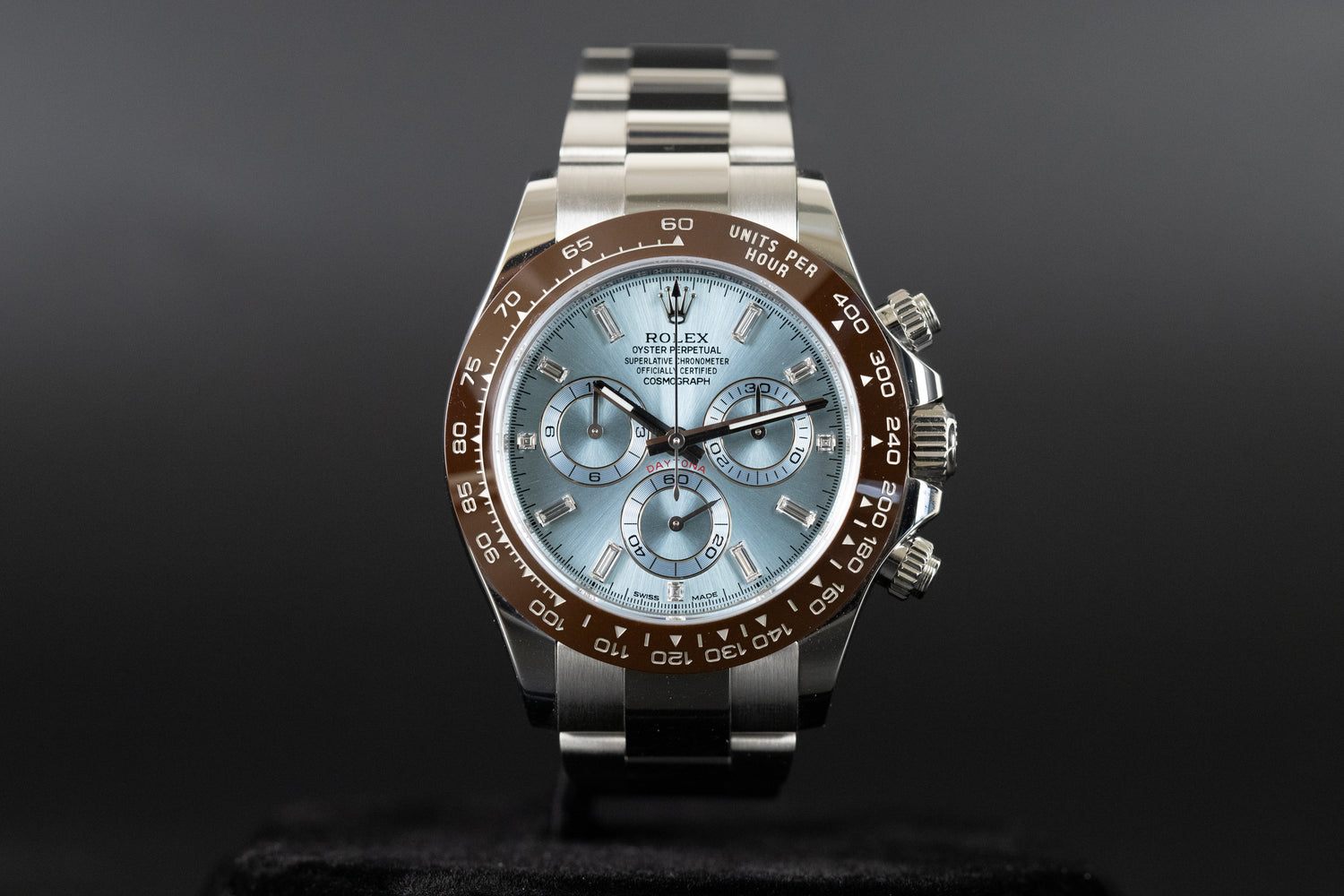 Rolex 116506 Daytona Platinum Ceramic Baguette Diamond Dial