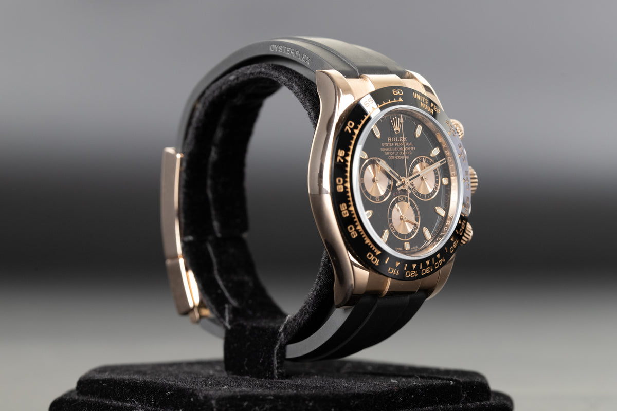 Rolex<br>116515LN Daytona Rose Gold Oysterflex Black Dial