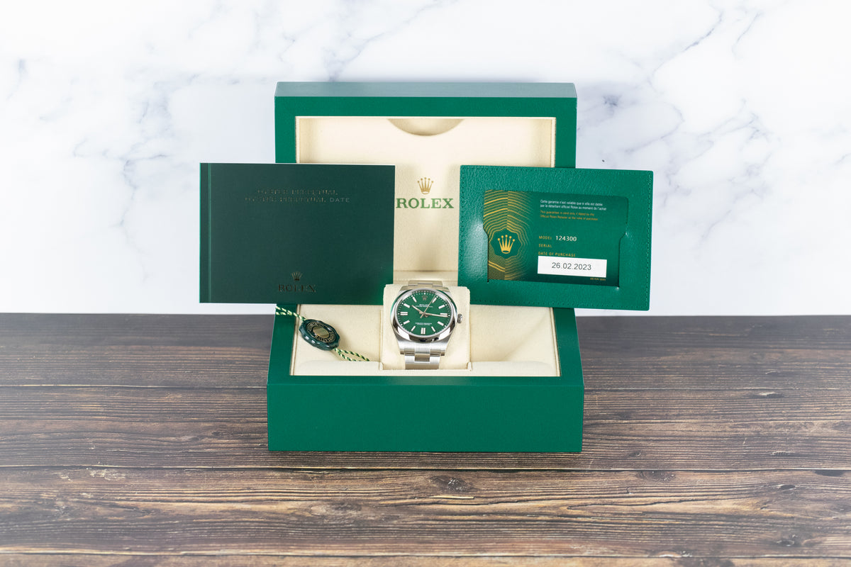 Rolex<br>124300 Oyster Perpetual 41mm Green Dial