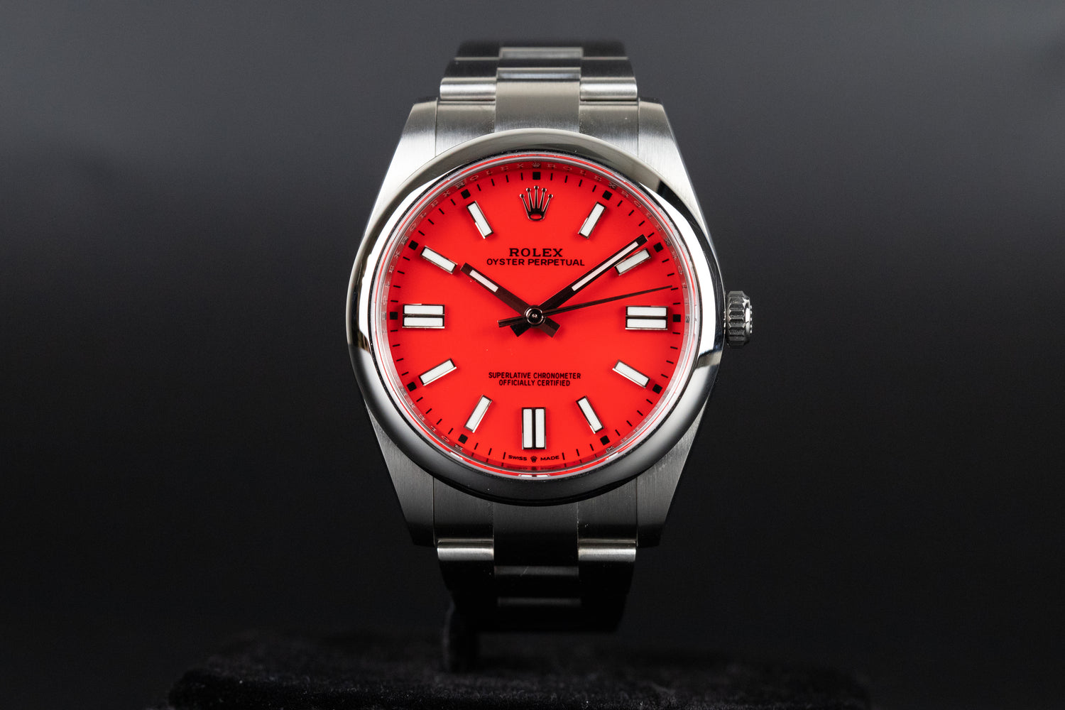 Rolex 124300 Oyster Perpetual 41mm Coral Red Dial