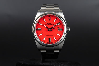Rolex 124300 Oyster Perpetual 41mm Coral Red Dial