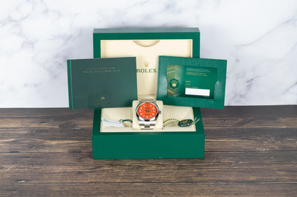Rolex 124300 Oyster Perpetual 41mm Coral Red Dial