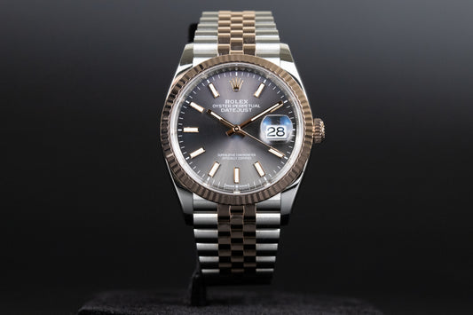 Rolex 126231 Datejust 36 SS/RG Slate Index Dial