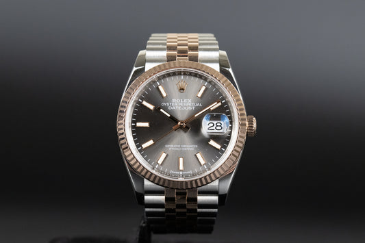 Rolex 126231 Datejust 36 SS/RG Slate Index Dial