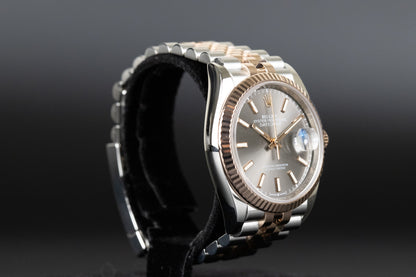 Rolex 126231 Datejust 36 SS/RG Slate Index Dial