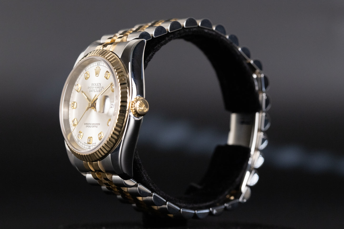 Rolex 116233 Datejust 36 SS/18k Silver Diamond Dial