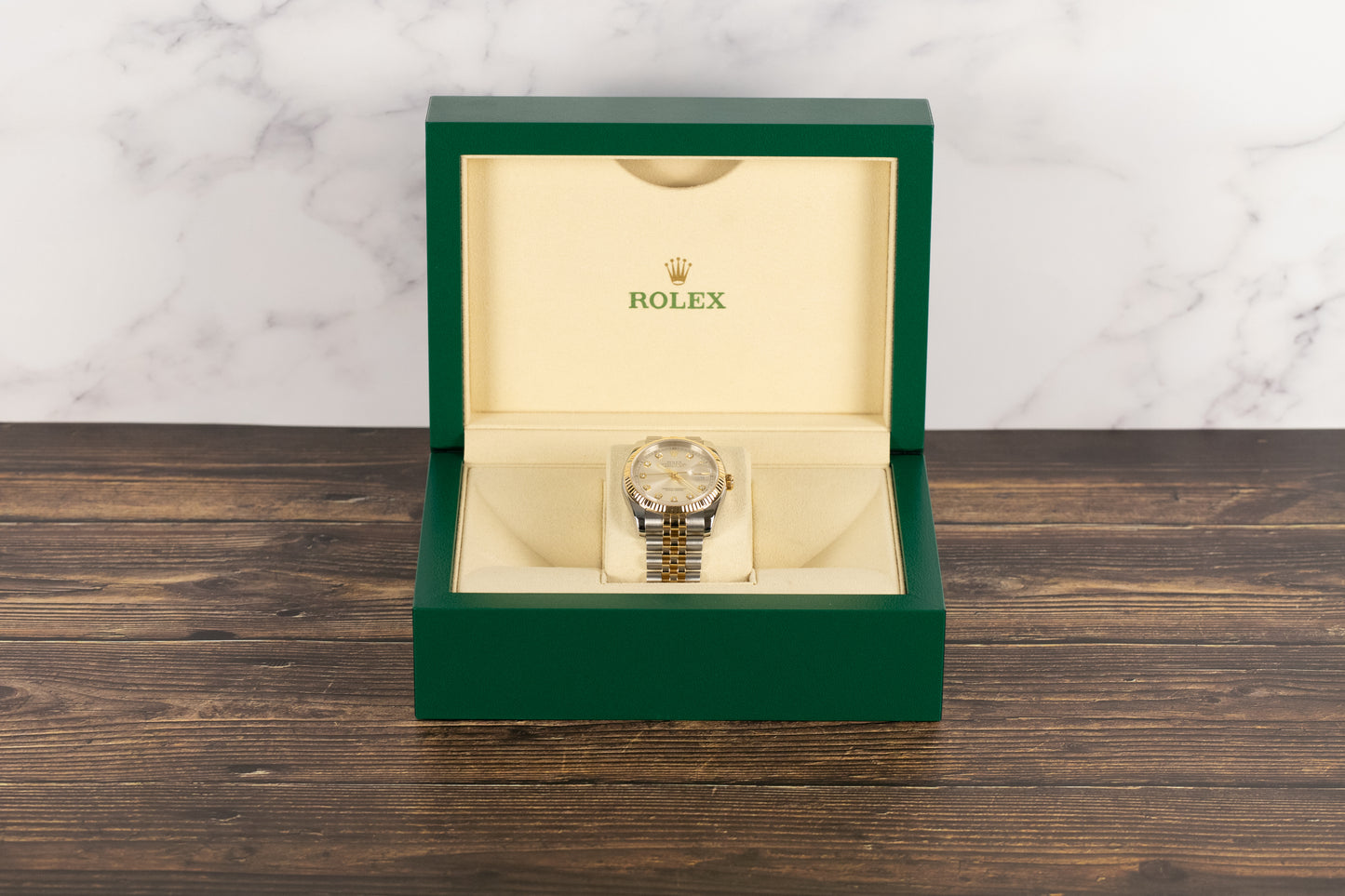 Rolex 116233 Datejust 36 SS/18k Silver Diamond Dial