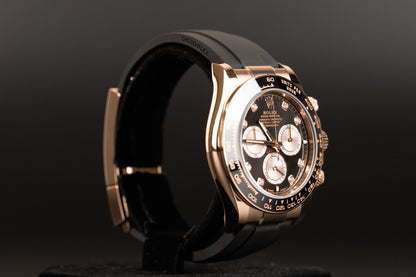 Rolex 126515 Daytona Oysterflex Rose Gold Black Diamond Dial
