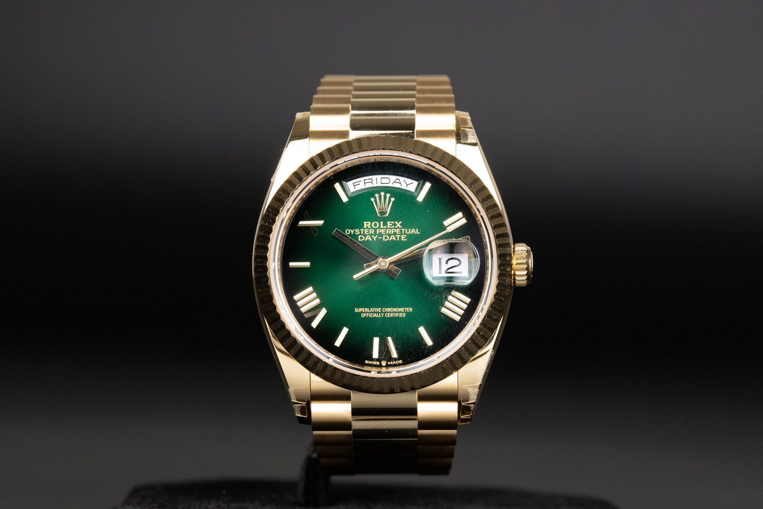 Rolex 128238 Day-Date 36 Green Ombre Dial