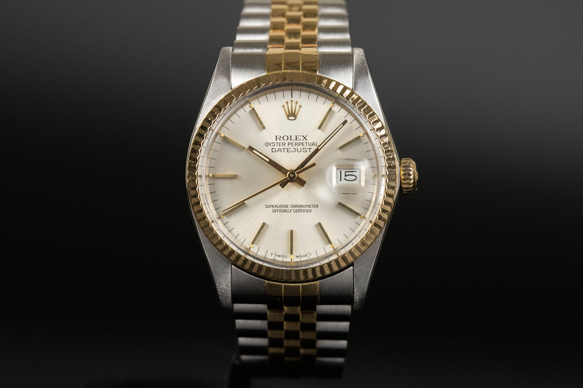 Rolex 16013 Datejust 36 SS/18k Silver Dial – Newport Watch Club