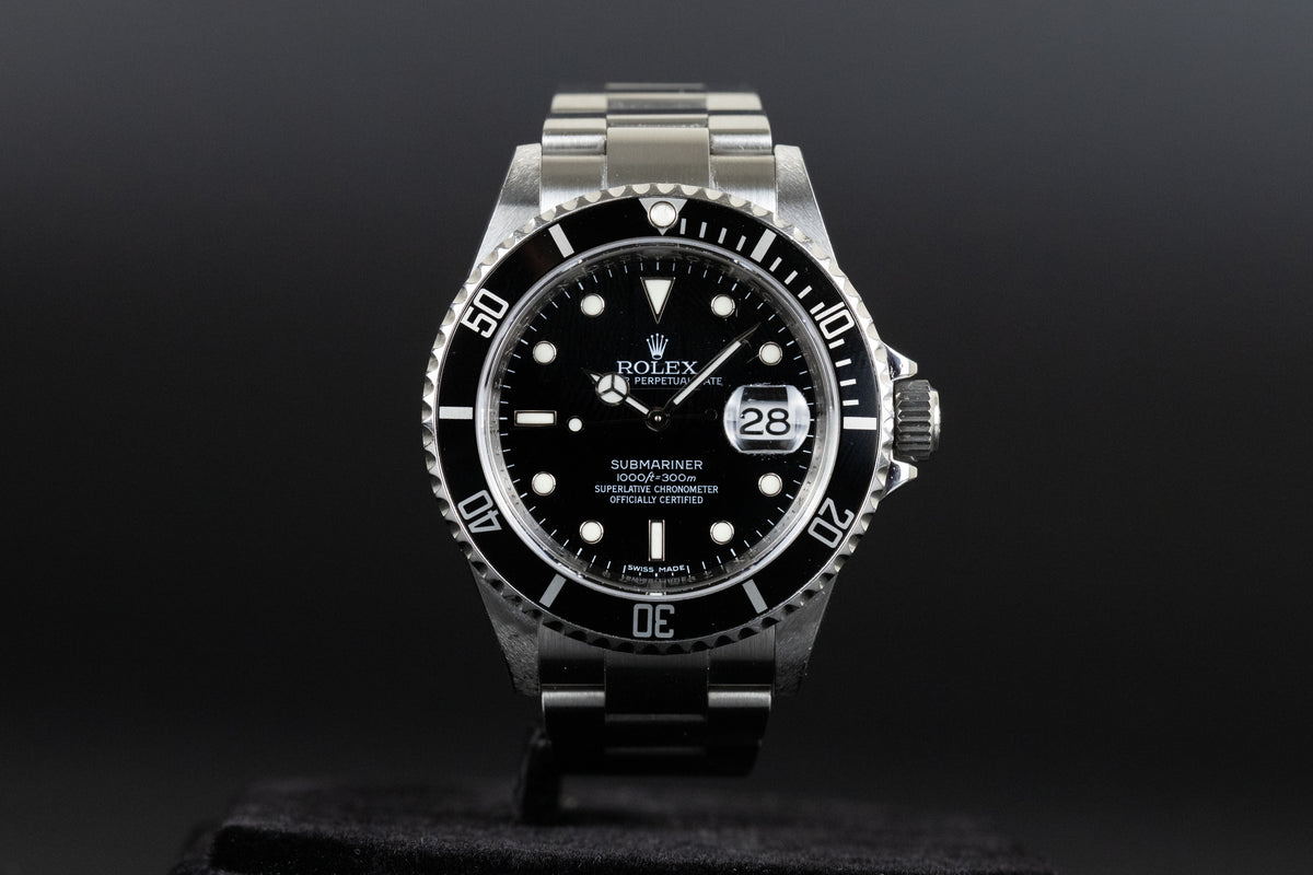 Rolex<br>16610 Submariner Date with Rehaut No Holes Black Dial