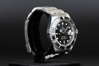 Rolex 16610 Submariner Date with Rehaut No Holes Black Dial