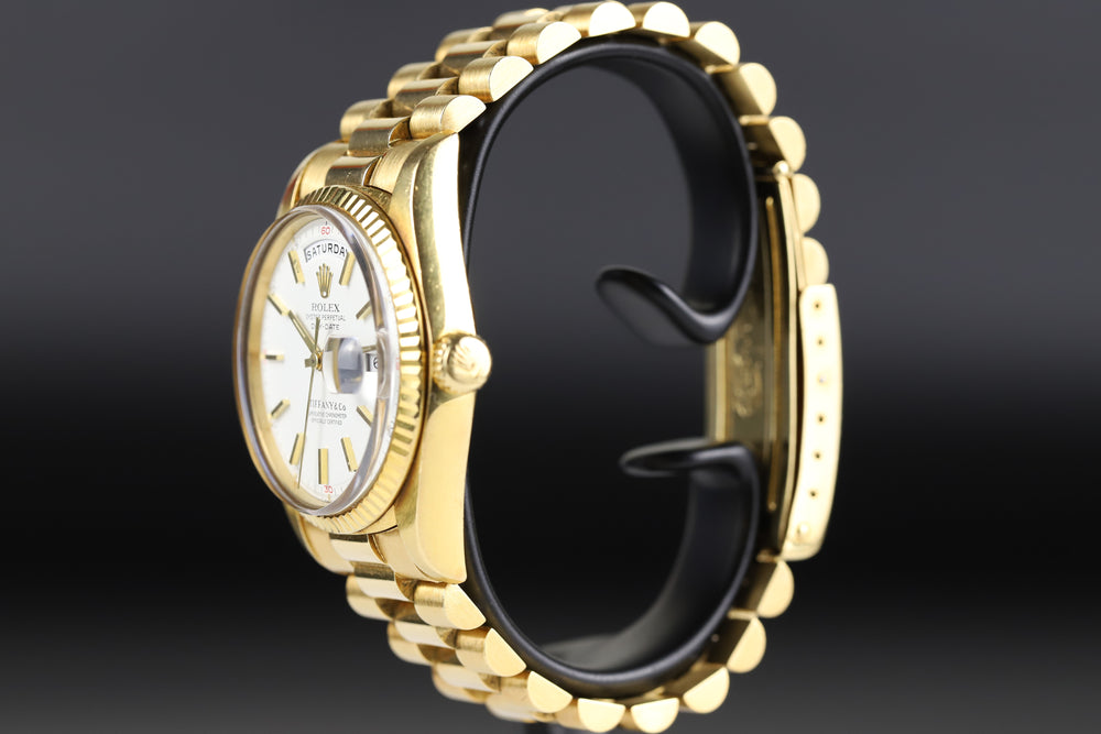 Rolex<br>1803 DayDate 36 White Quarters Dial Tiffany & Co. Stamp