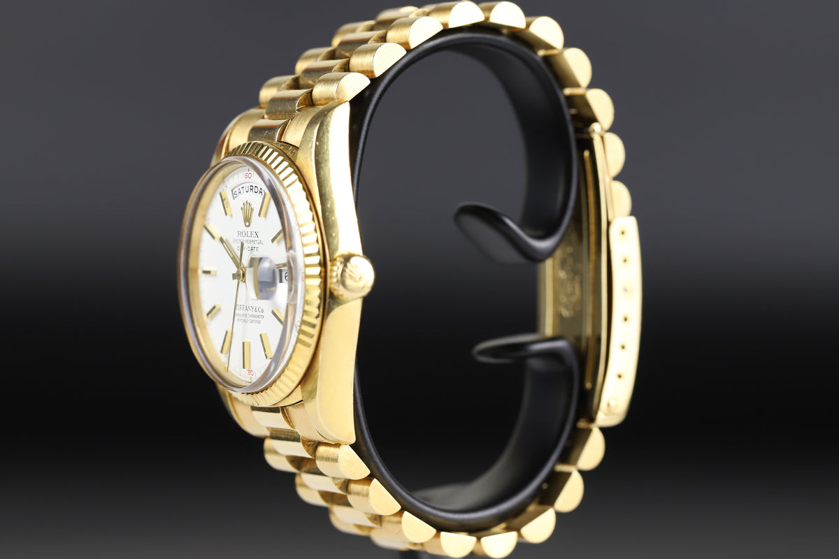 Rolex<br>1803 DayDate 36 White Quarters Dial Tiffany & Co. Stamp