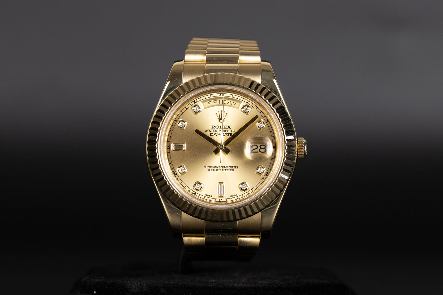 Rolex 218238 DayDate II Champagne Diamond Dial