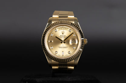Rolex 218238 DayDate II Champagne Diamond Dial
