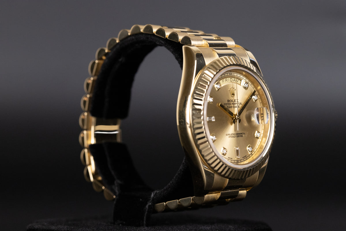 Rolex<br>218238 DayDate II Champagne Diamond Dial