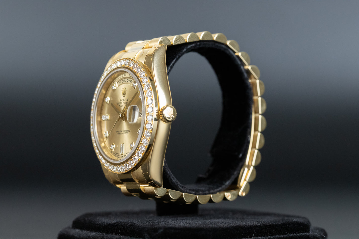 Rolex 218348 DayDate II Diamond Dial Diamond Bezel (New Old Stock)