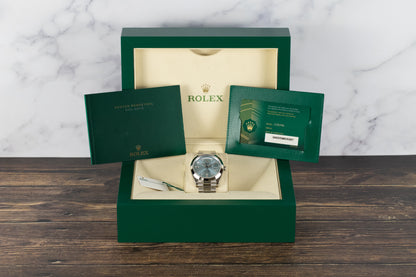 Rolex 228206 DayDate 40 Ice Blue Baguette Dial