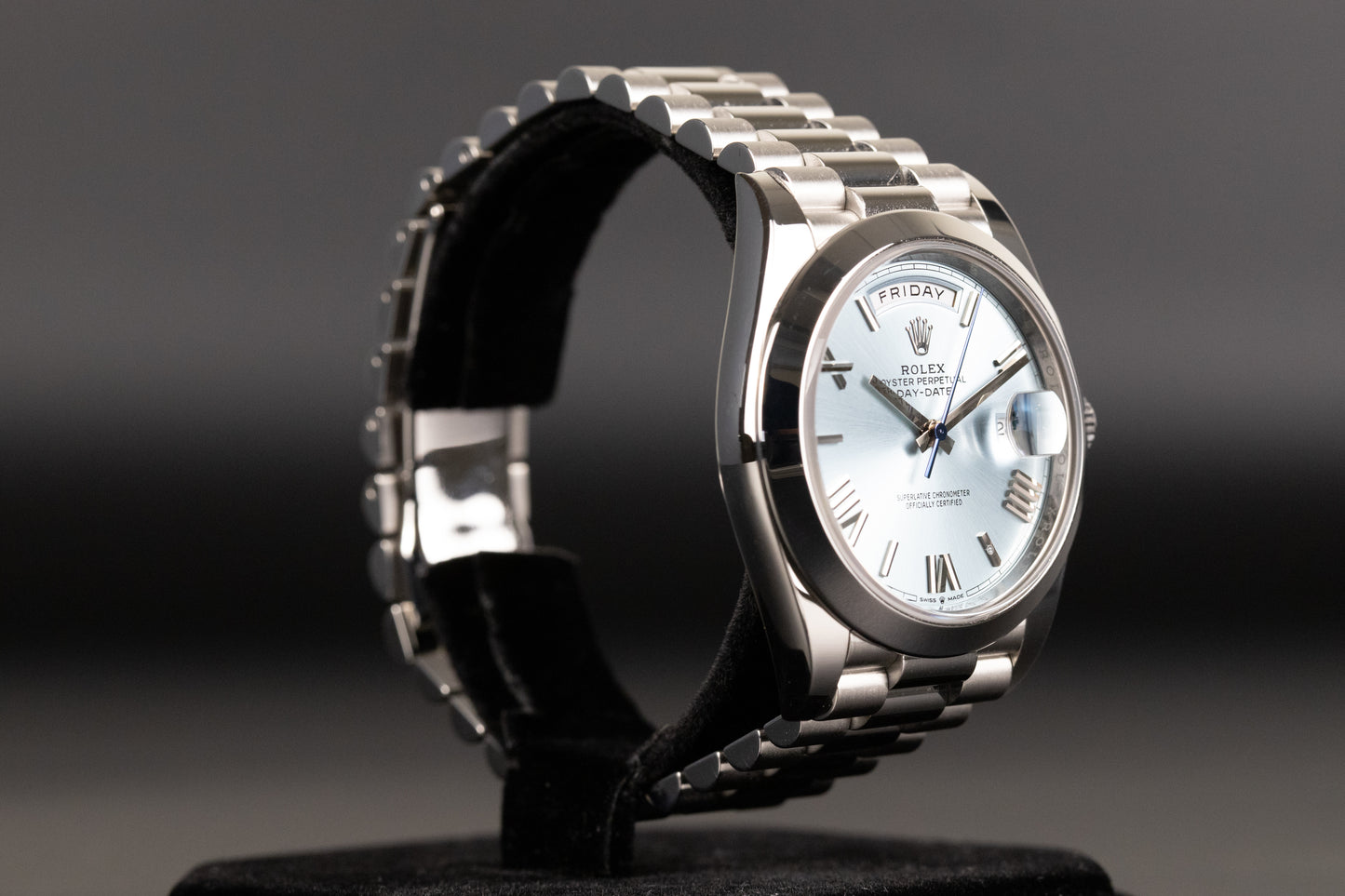 Rolex 228206 DayDate 40 Ice Blue Roman Numeral Dial