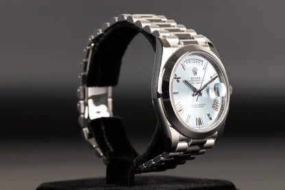 Rolex 228206 DayDate 40 Ice Blue Roman Numeral Dial