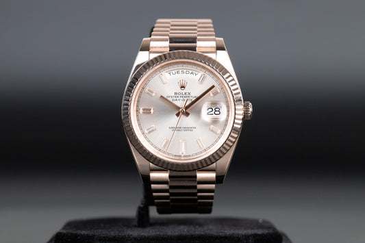Rolex 228235 DayDate 40 Sundust Baguette Diamond Dial