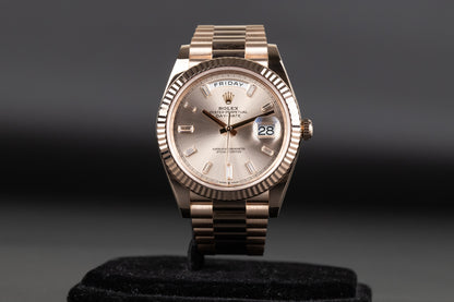 Rolex 228235 DayDate 40 Sundust Baguette Diamond Dial