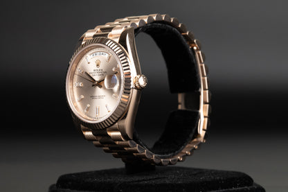 Rolex 228235 DayDate 40 Sundust Baguette Diamond Dial