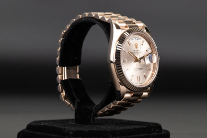 Rolex 228235 DayDate 40 Sundust Baguette Diamond Dial