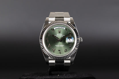 Rolex 228236 DayDate 40 Olive Green Hindi Arabic Dial