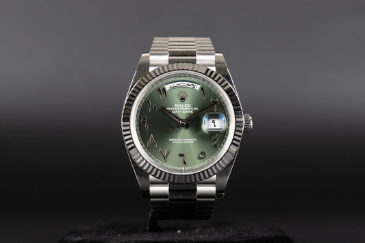 Rolex 228236 DayDate 40 Olive Green Hindi Arabic Dial