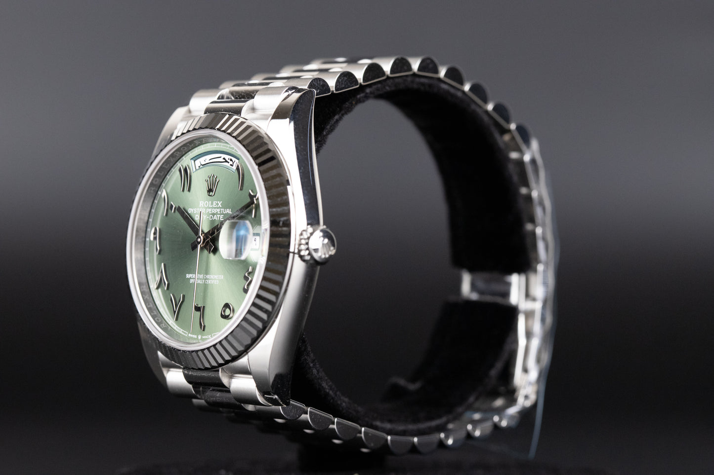 Rolex 228236 DayDate 40 Olive Green Hindi Arabic Dial