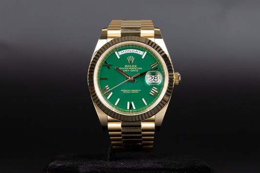 Rolex 228238 DayDate 40 Green Roman Numeral Dial