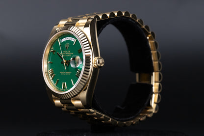 Rolex 228238 DayDate 40 Green Roman Numeral Dial
