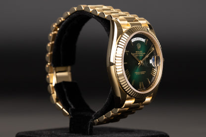 Rolex 228238 DayDate 40 Green Ombre Roman Numeral Dial