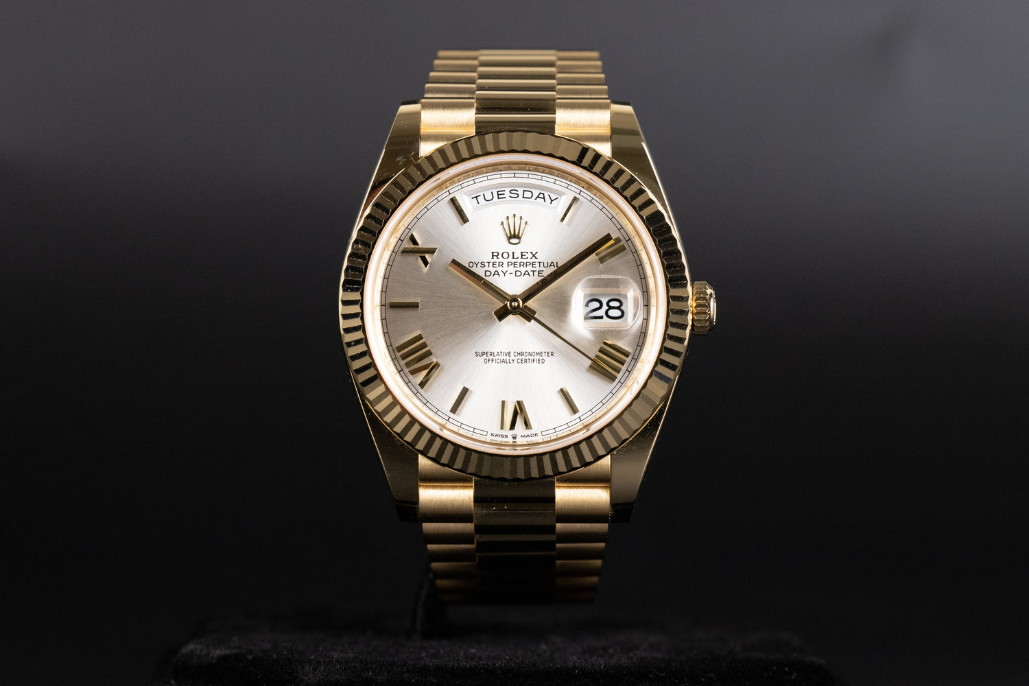 Rolex 228238 DayDate 40 Silver Roman Numeral Dial