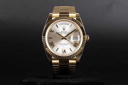 Rolex 228238 DayDate 40 Silver Roman Numeral Dial