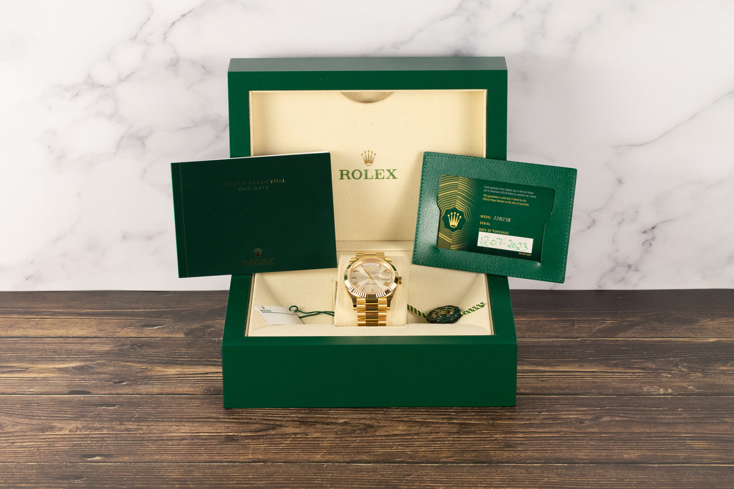 Rolex 228238 DayDate 40 Silver Roman Numeral Dial