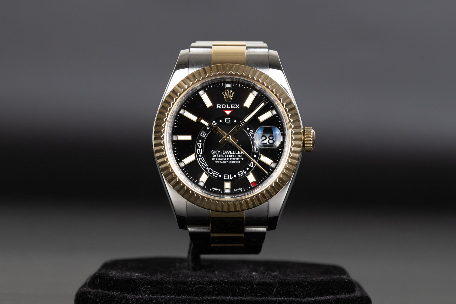 Rolex 326933 Sky-Dweller SS/18k Black Dial