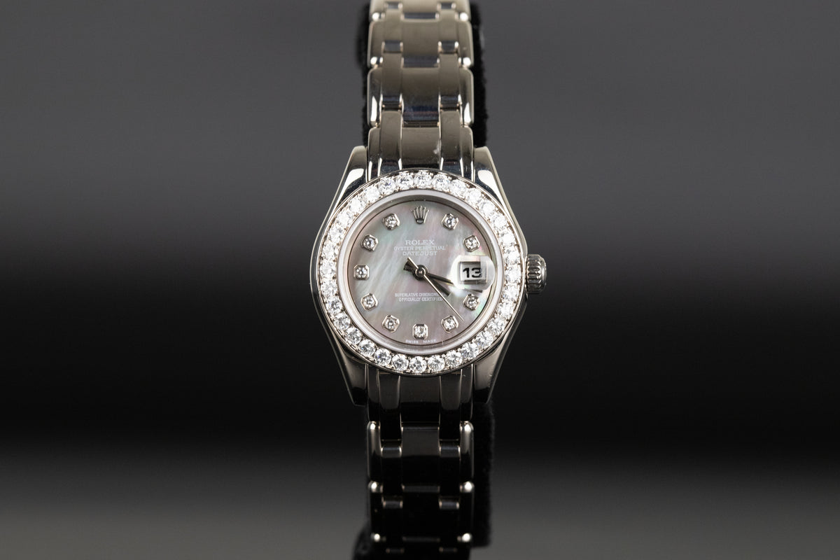 Rolex<br>69299 Datejust Pearlmaster 29 White Gold Black Mother of Pearl Serti Dial