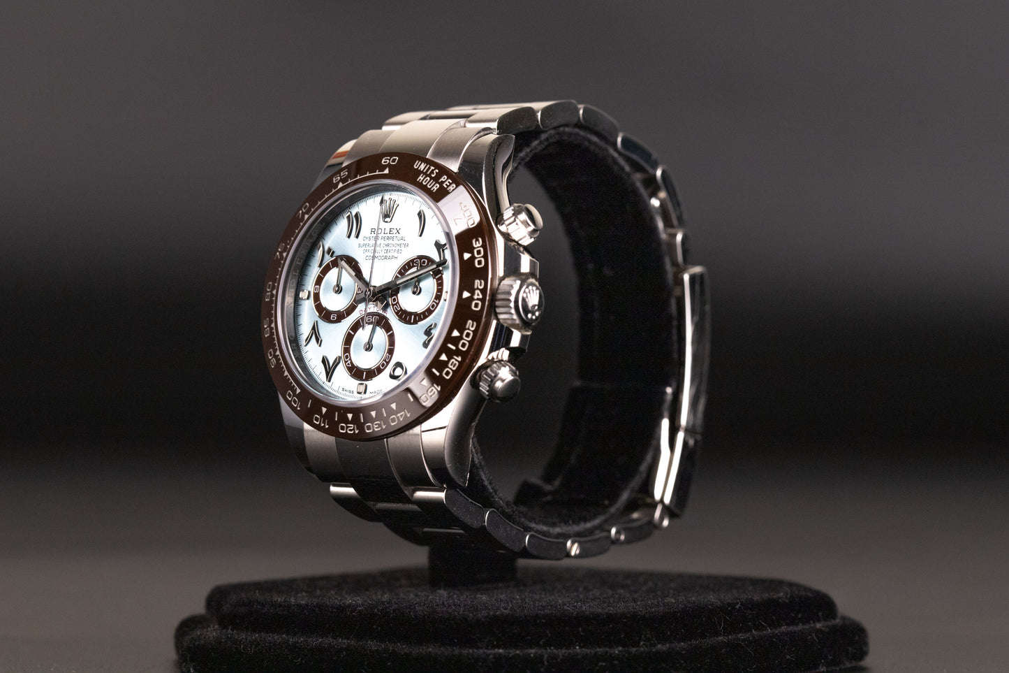 Rolex 116506 Daytona Platinum Ceramic Ice Blue Hindi Arabic Dial