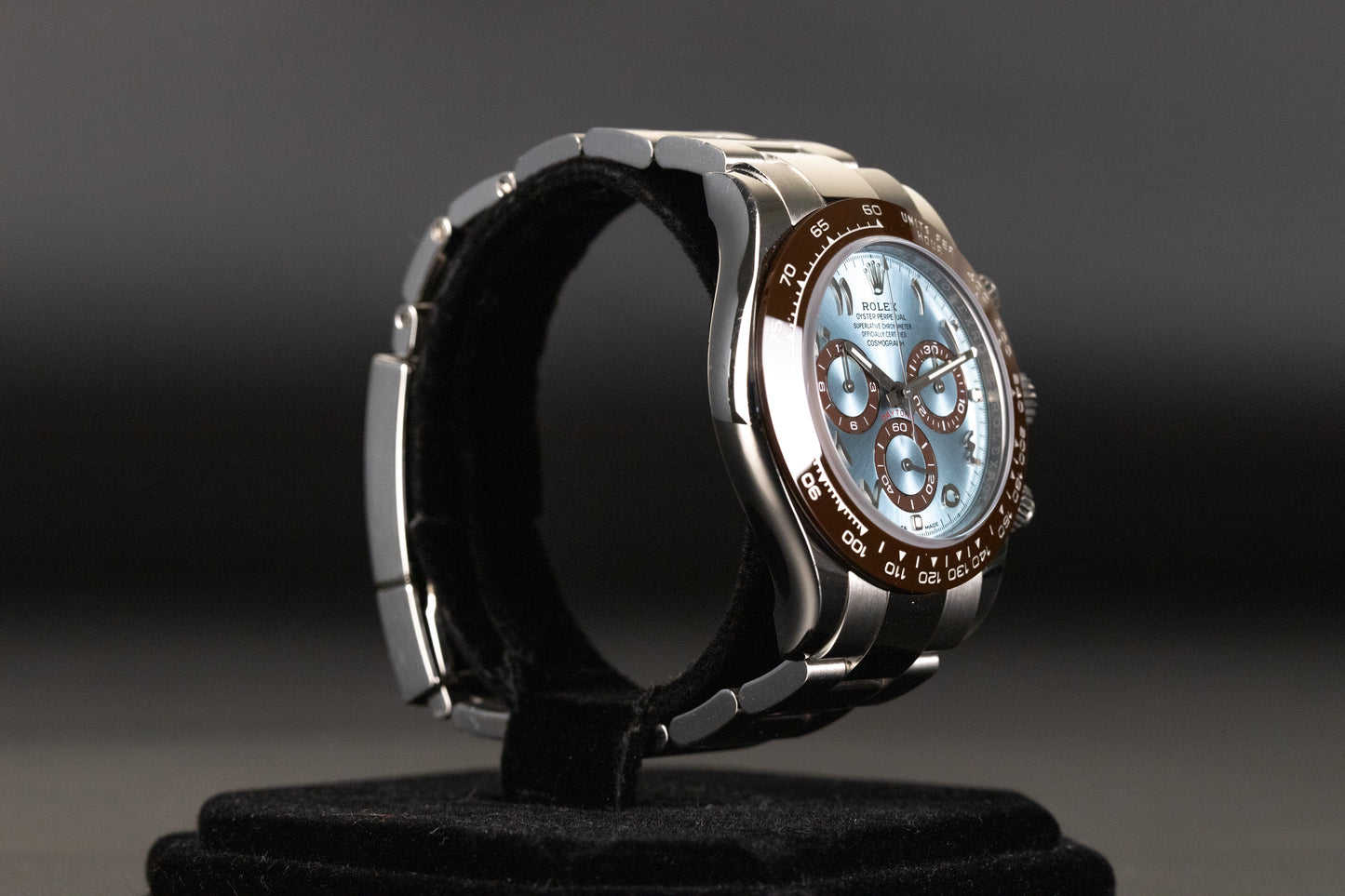 Rolex 116506 Daytona Platinum Ceramic Ice Blue Hindi Arabic Dial
