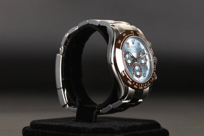Rolex 116506 Daytona Platinum Ceramic Ice Blue Hindi Arabic Dial