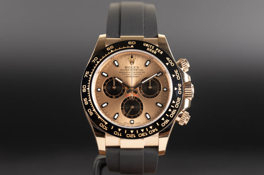 Rolex 116515LN Daytona Rose Gold Oysterflex Rose Sundust Dial