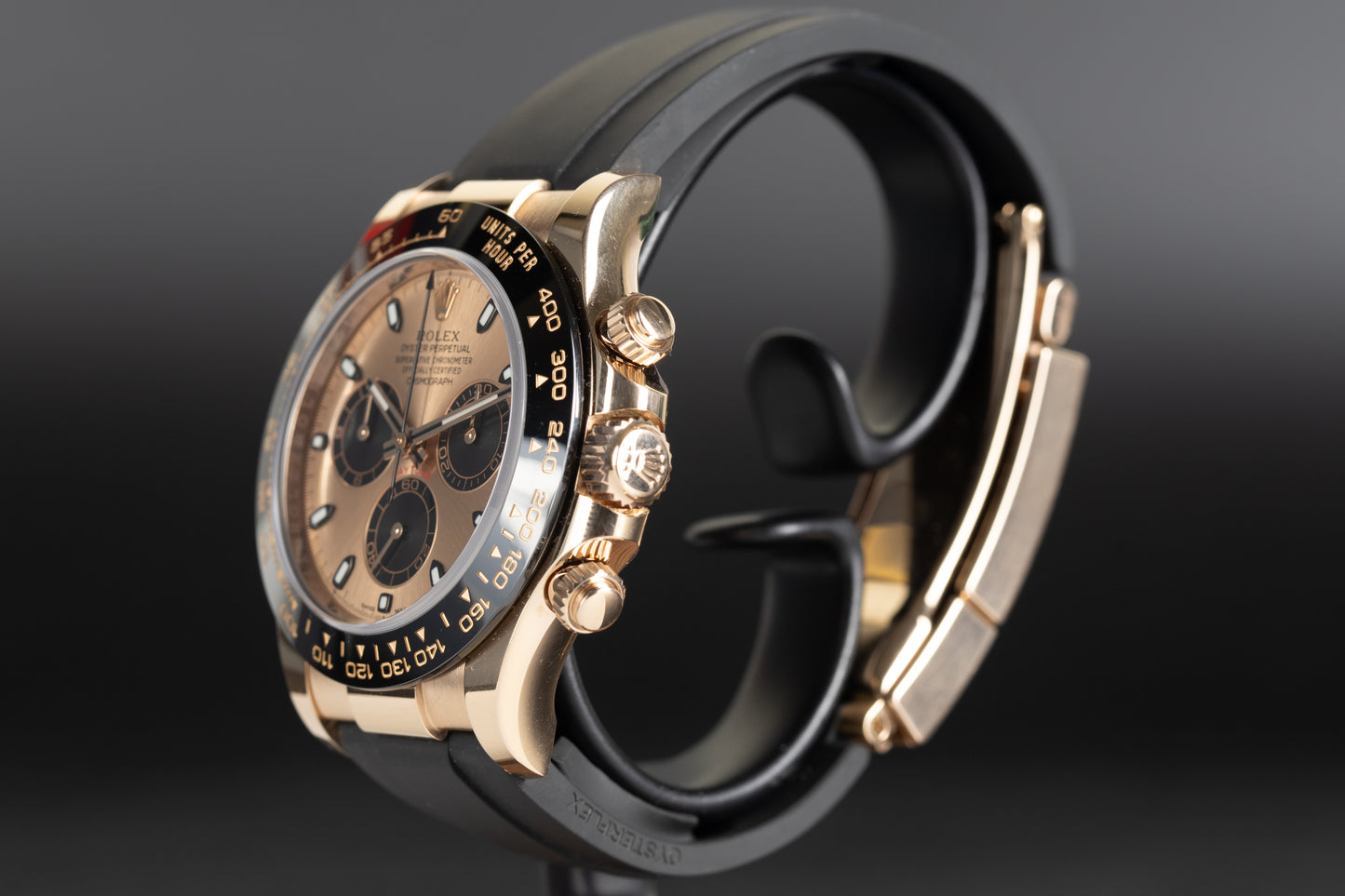 Rolex 116515LN Daytona Rose Gold Oysterflex Rose Sundust Dial
