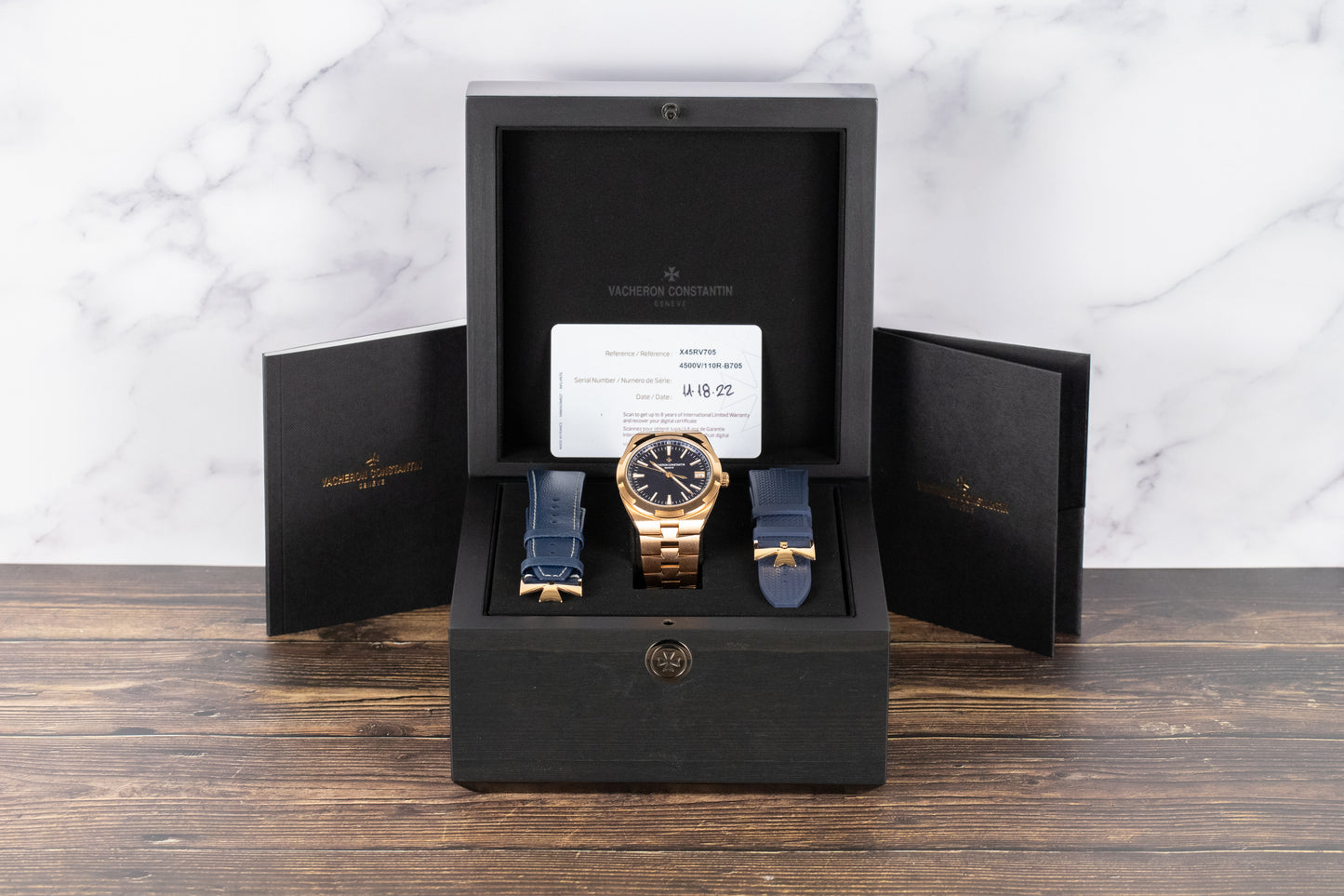 Vacheron Constantin 4500V/110R-B705 Overseas Rose Gold Blue Dial