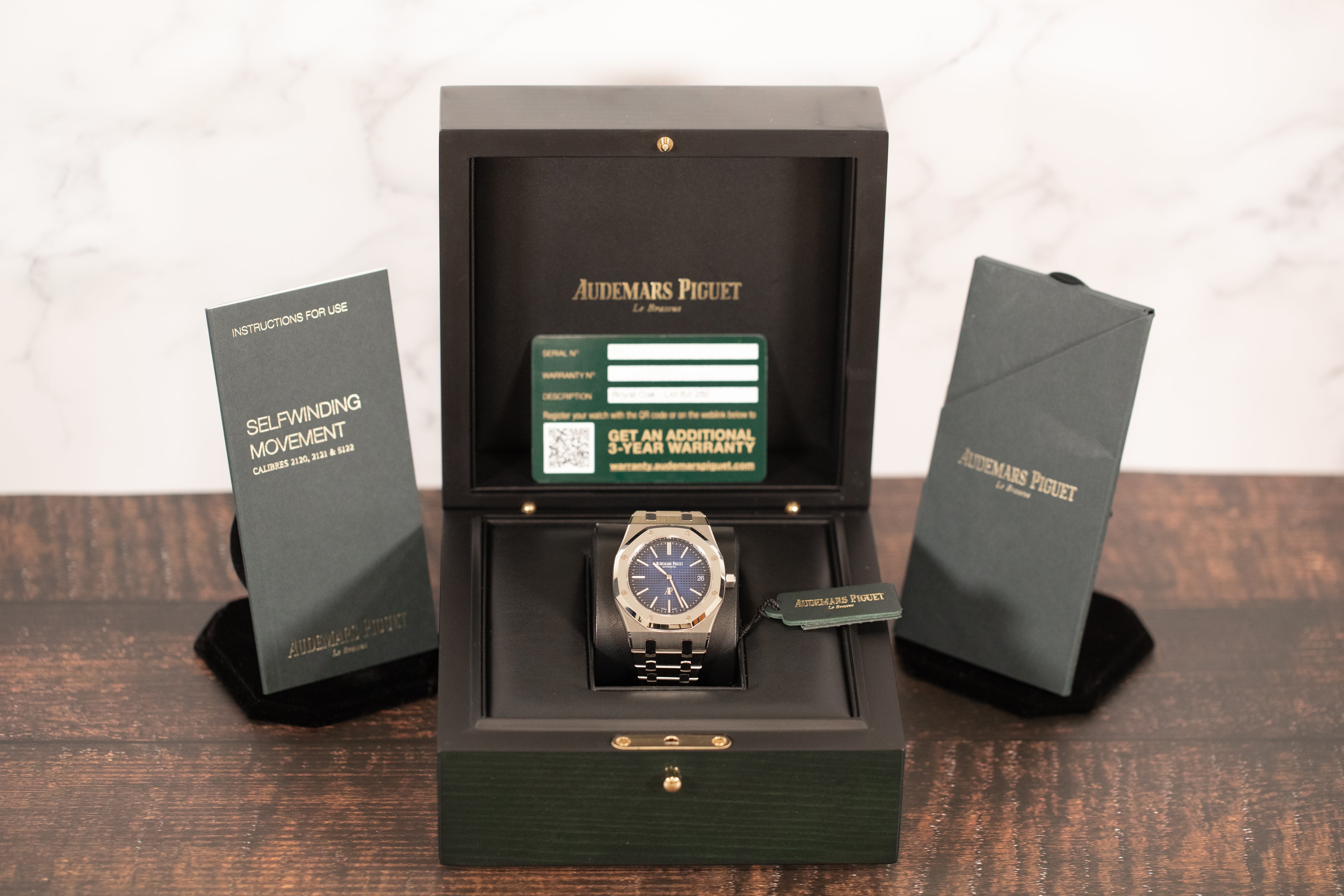 Audemars Piguet15202IP Royal Oak Jumbo Blue Dial – Newport Watch Club